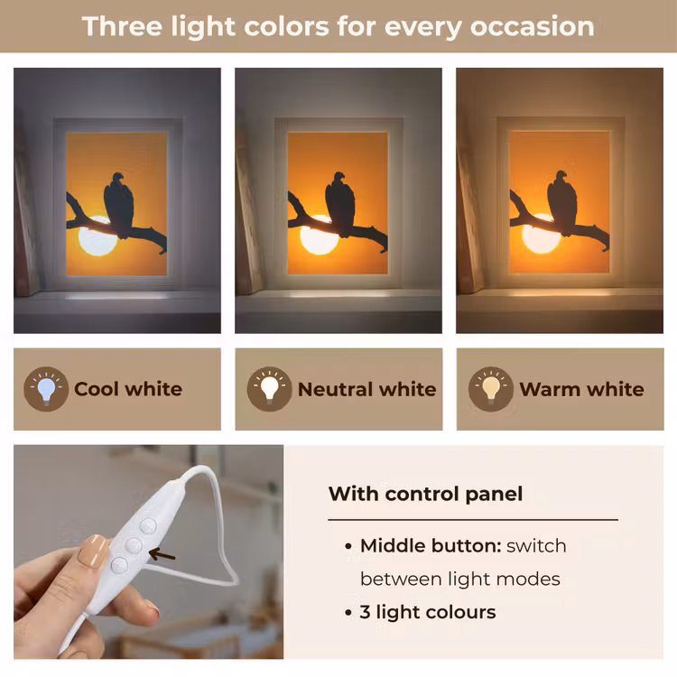 Gier - Tak - Zon - Oranje Light Box met kabel (Kinderlampje) klein -USP_lichtkleurEN