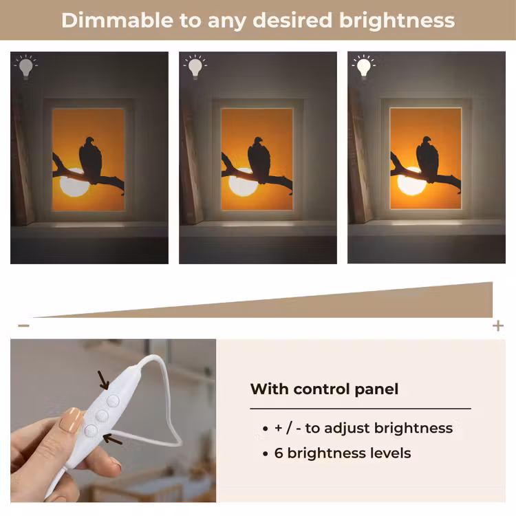 Gier - Tak - Zon - Oranje Light Box met kabel (Kinderlampje) klein -USP_dimbaarEN