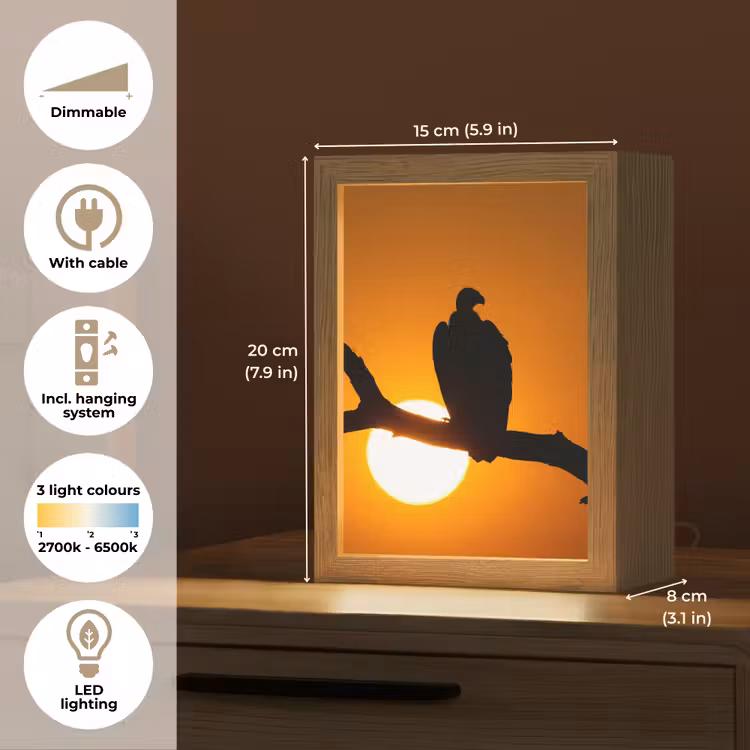 Gier - Tak - Zon - Oranje Light Box met kabel (Kinderlampje) klein -USP_EN