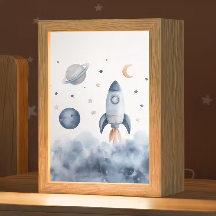 Waterverf - Planeten - Sterren - Raket Light Box met kabel klein -zzz_3d_website