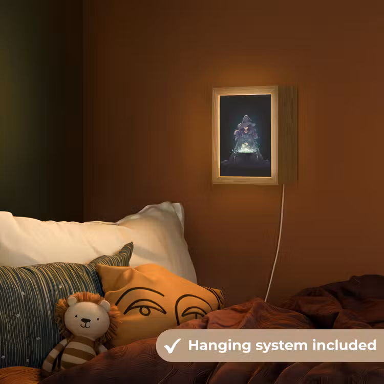 Heks - Magie - Heksenketel - Paars Light Box met kabel (Kinderlampje) klein -sfeer5_kind_EN
