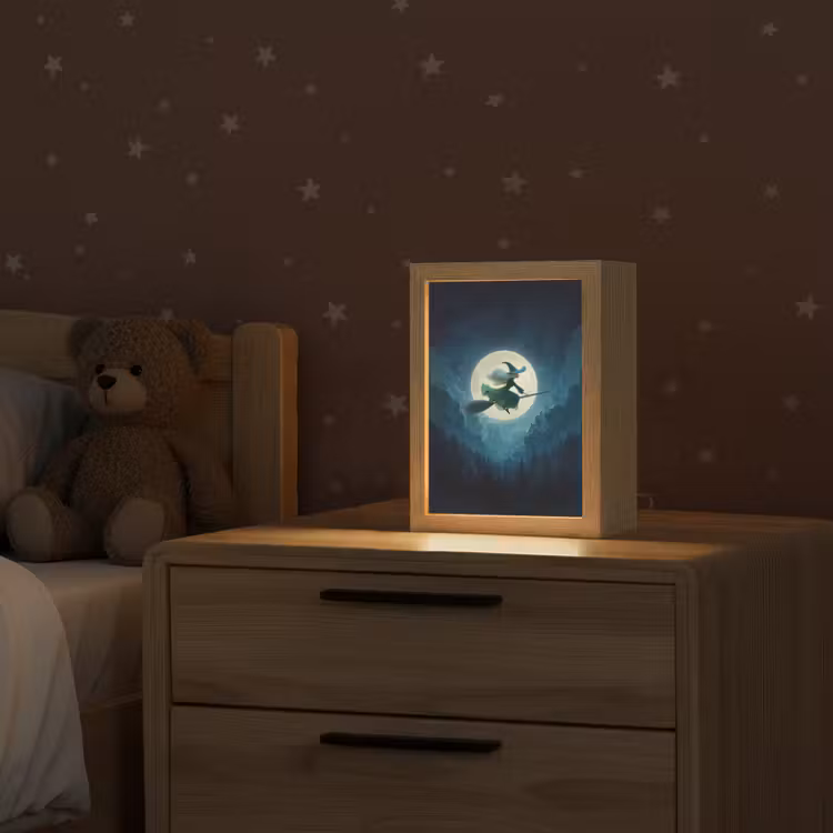 Heks - Maand - Bos - Magisch Light Box met kabel klein -sfeer1_kind