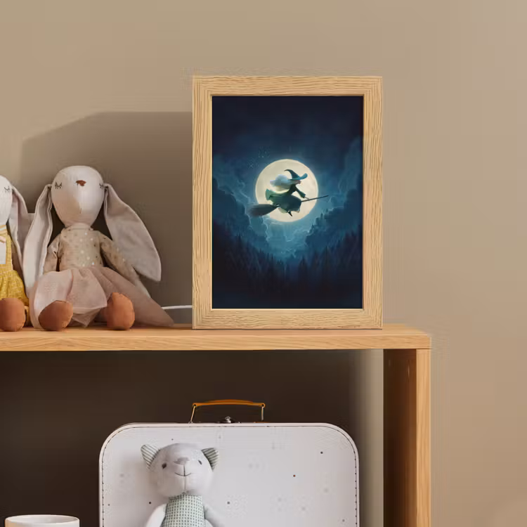 Heks - Maand - Bos - Magisch Light Box met kabel klein -sfeer2_kind