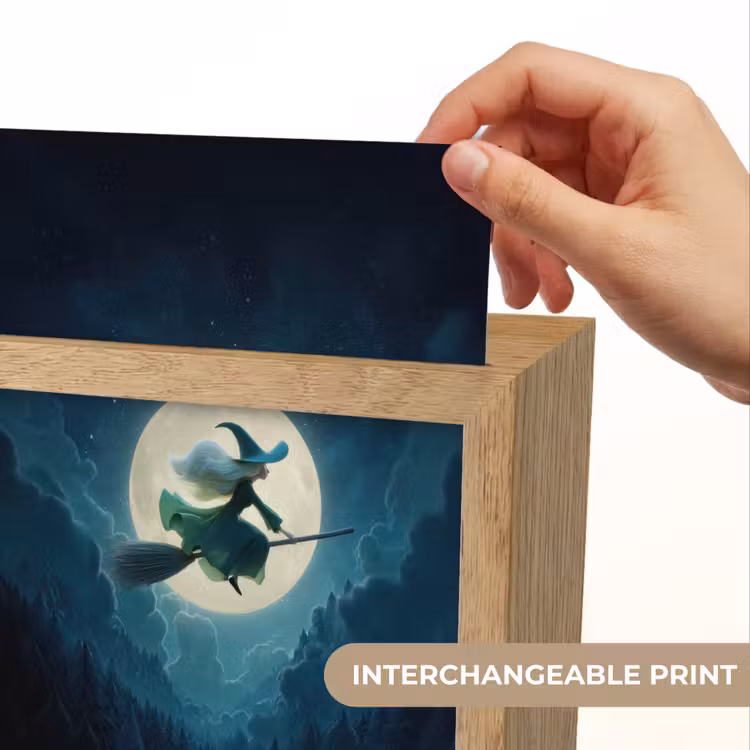 Heks - Maan - Bos - Magisch Light Box met kabel (Kinderlampje) klein -USP_websiteprintEN