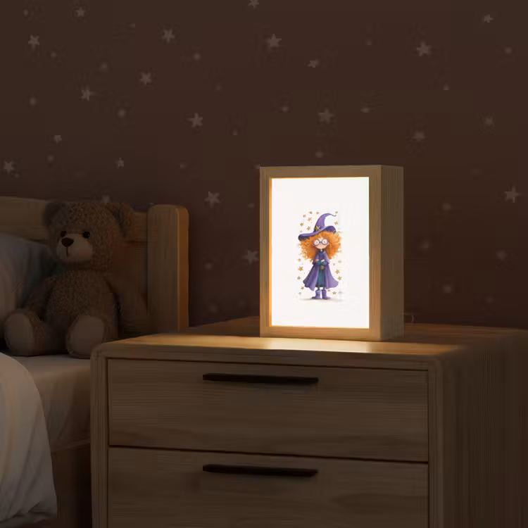 Toverheks - Sterren - Paars Light Box met kabel klein -sfeer1_kind