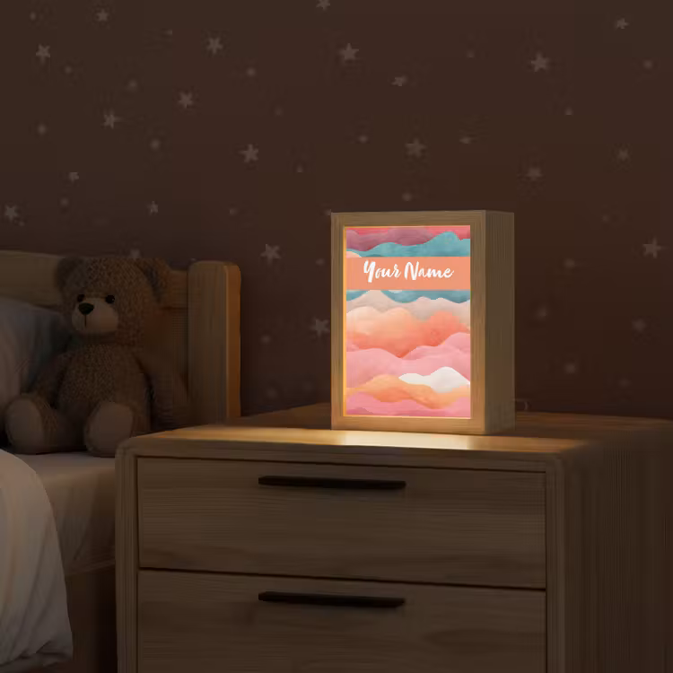 Abstract - Golven - Heuvels - Kleurrijk Light Box met kabel (Kinderlampje) klein -sfeer1_kind