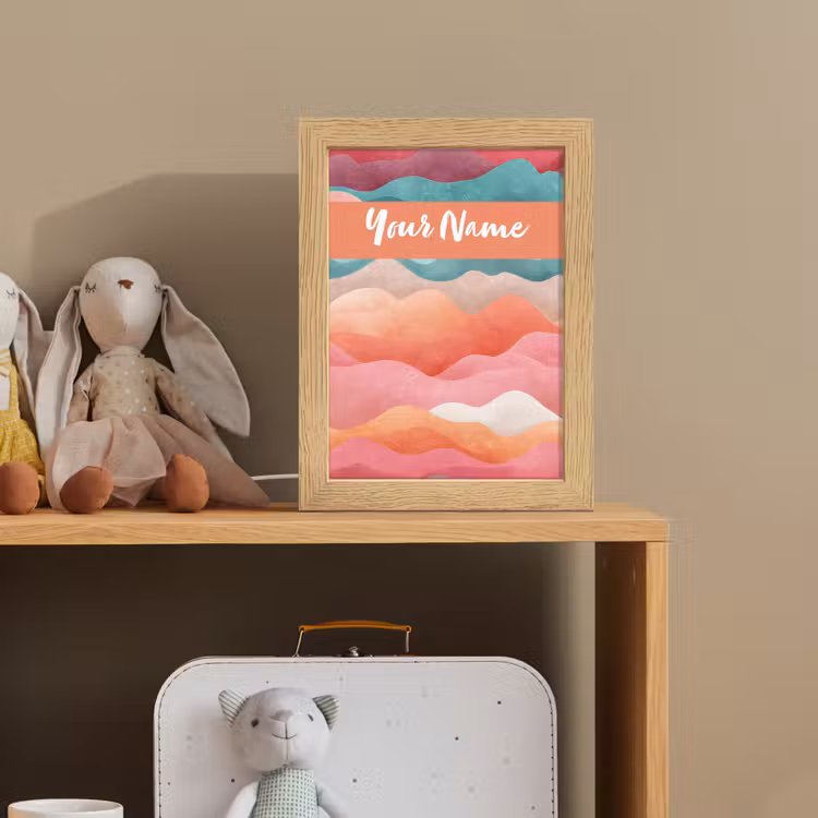 Abstract - Golven - Heuvels - Kleurrijk Light Box met kabel (Kinderlampje) klein -sfeer2_kind