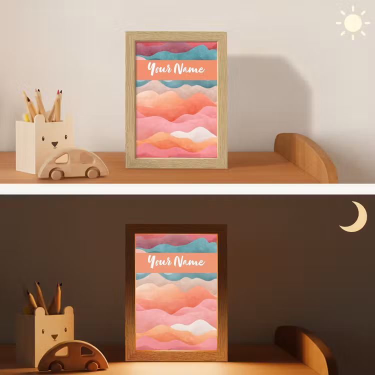 Abstract - Golven - Heuvels - Kleurrijk Light Box met kabel (Kinderlampje) klein -sfeer3_kind