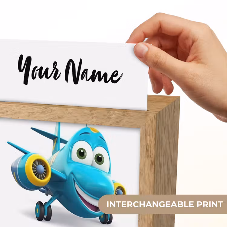 Vliegtuig - Blauw - Kinderen - Jongens Light Box met kabel (Kinderlampje) klein -USP_websiteprintEN