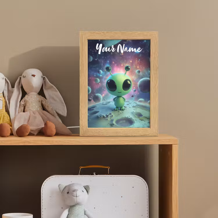Alien - Groen - Planeten - Ruimte Light Box met kabel (Kinderlampje) klein -sfeer2_kind