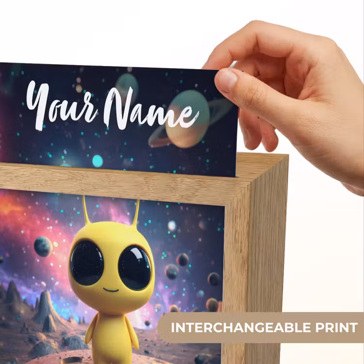 Alien - Ruimte - Geel - Planeten Light Box met kabel (Kinderlampje) klein -USP_websiteprintEN