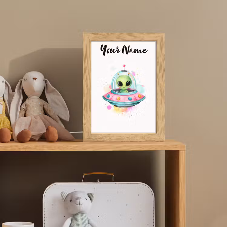 Alien - Ufo - Kleurrijk Light Box met kabel (Kinderlampje) klein -sfeer2_kind