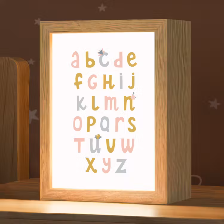Alfabet - Roze - Letters leren voor kinderen Light Box met kabel klein -zzz_3d_website
