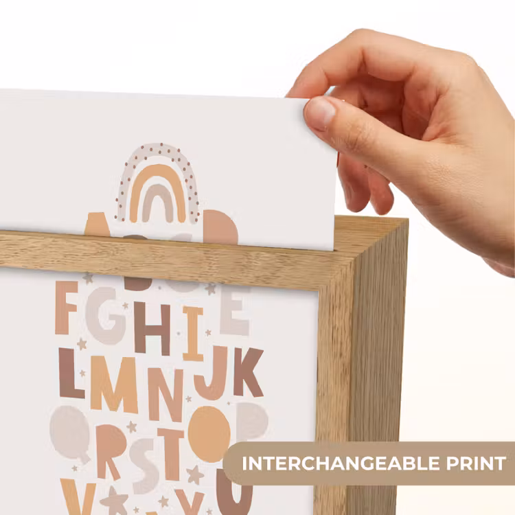 Alfabet - Sterren - Regenboog - Pastel kleuren - Educatief Light Box met kabel (Kinderlampje) klein -USP_websiteprintEN