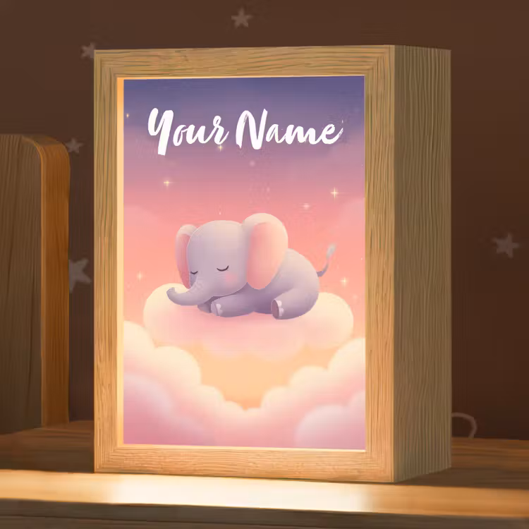 Dier - Roze - Wolken Light Box met kabel (Kinderlampje) klein -zzz_3d_website