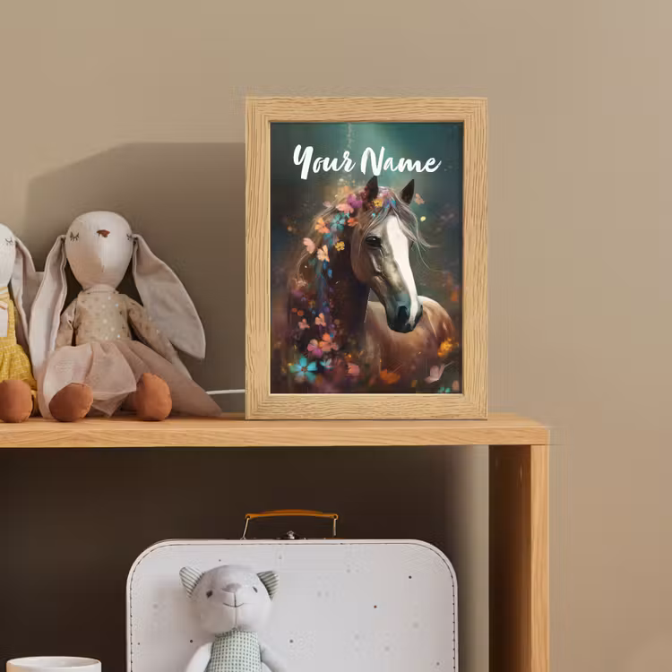 Dieren - Paard - Natuur - Vlinder - Bloemen Light Box met kabel (Kinderlampje) klein -sfeer2_kind