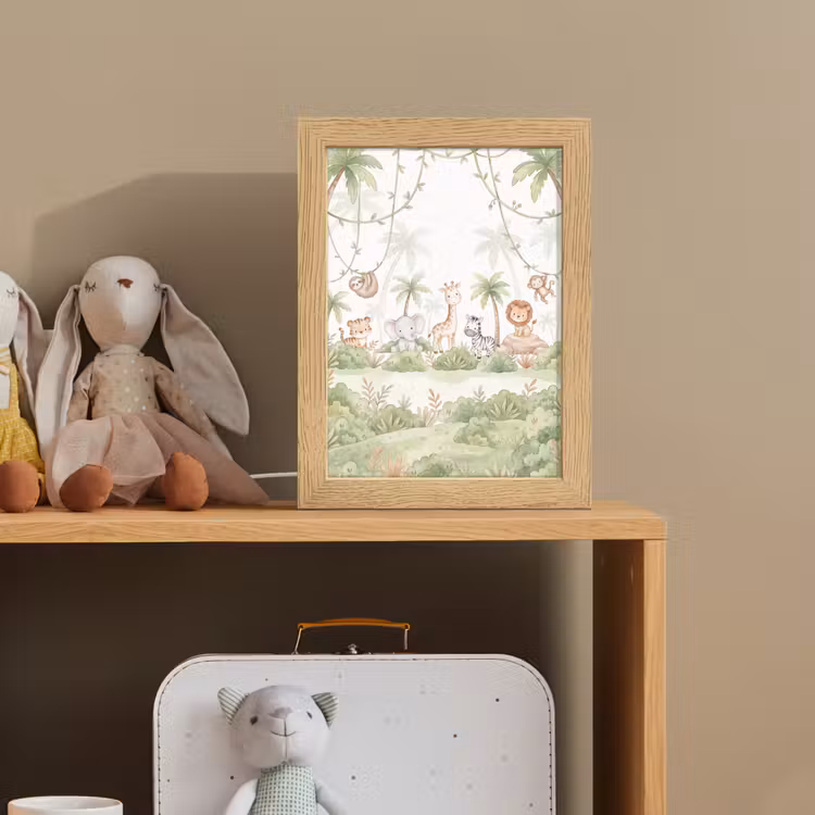 Dieren - Jungle - Pastel Light Box met kabel (Kinderlampje) klein -sfeer2_kind