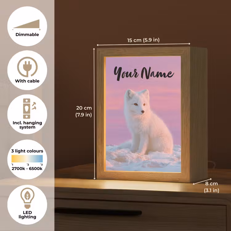 Poolvos - Sneeuw - Roze Light Box met kabel (Kinderlampje) klein -USP_EN