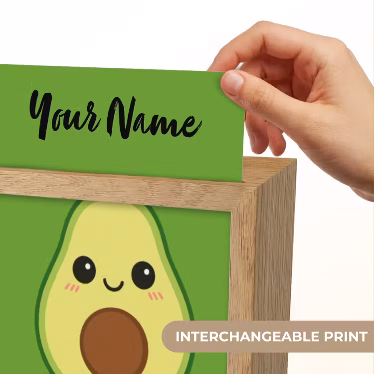 Avocado - Groen - Pit - Gezichtje Light Box met kabel (Kinderlampje) klein -USP_websiteprintEN