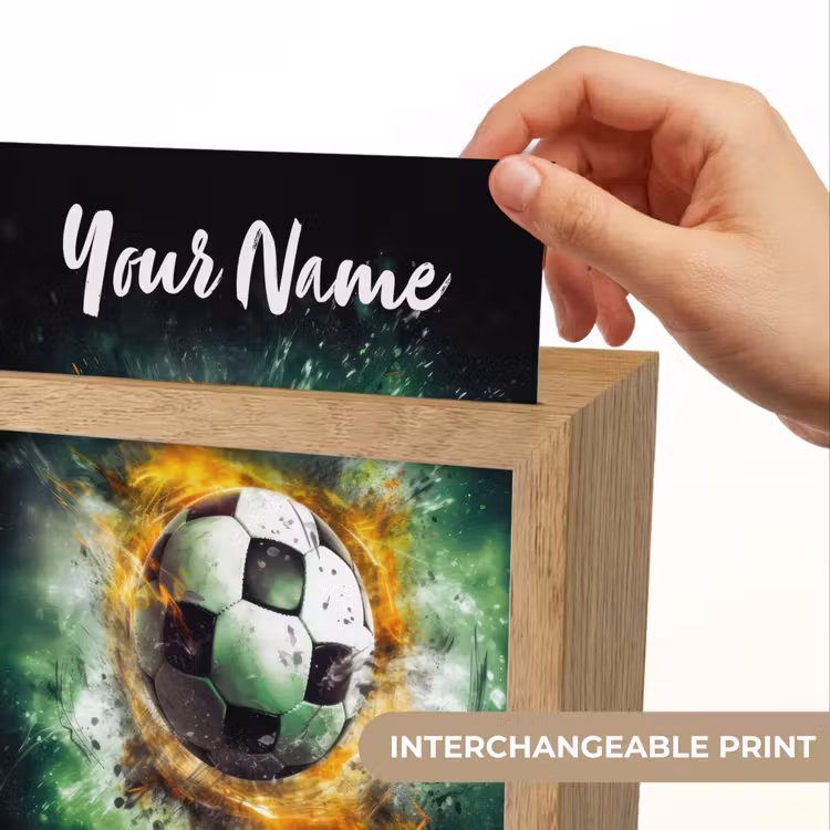 Bal - Voetbal - Groen - Oranje - Rook Light Box met kabel (Kinderlampje) klein -USP_websiteprintEN
