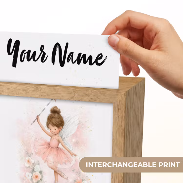 Ballerina - Fee - Bloemen - Roze Light Box met kabel (Kinderlampje) klein -USP_websiteprintEN