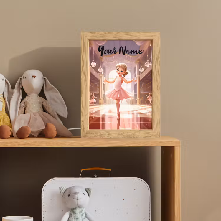 Ballerina - Meisjes - Roze - Kinderen Light Box met kabel (Kinderlampje) klein -sfeer2_kind