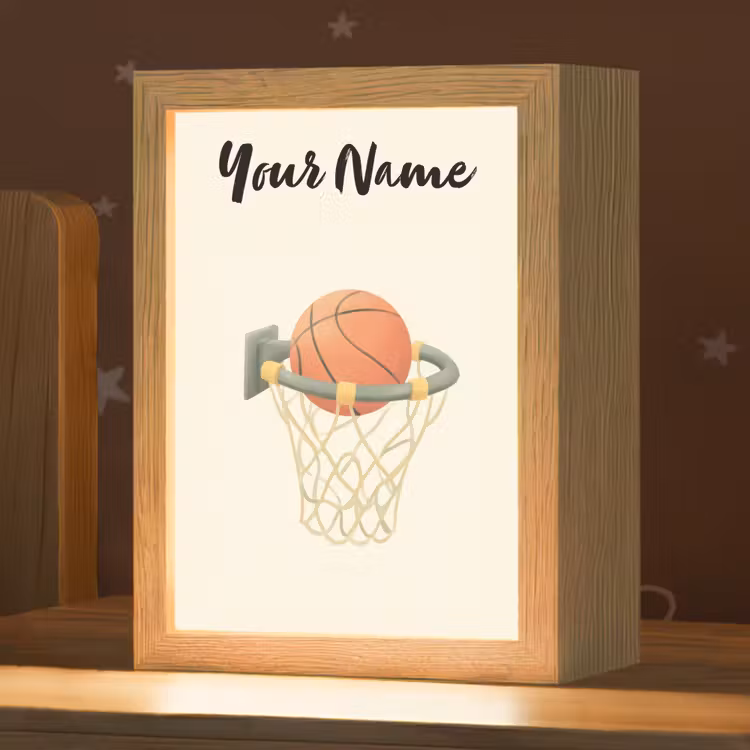 Basketbal - Net - Oranje Light Box met kabel (Kinderlampje) klein -zzz_3d_website