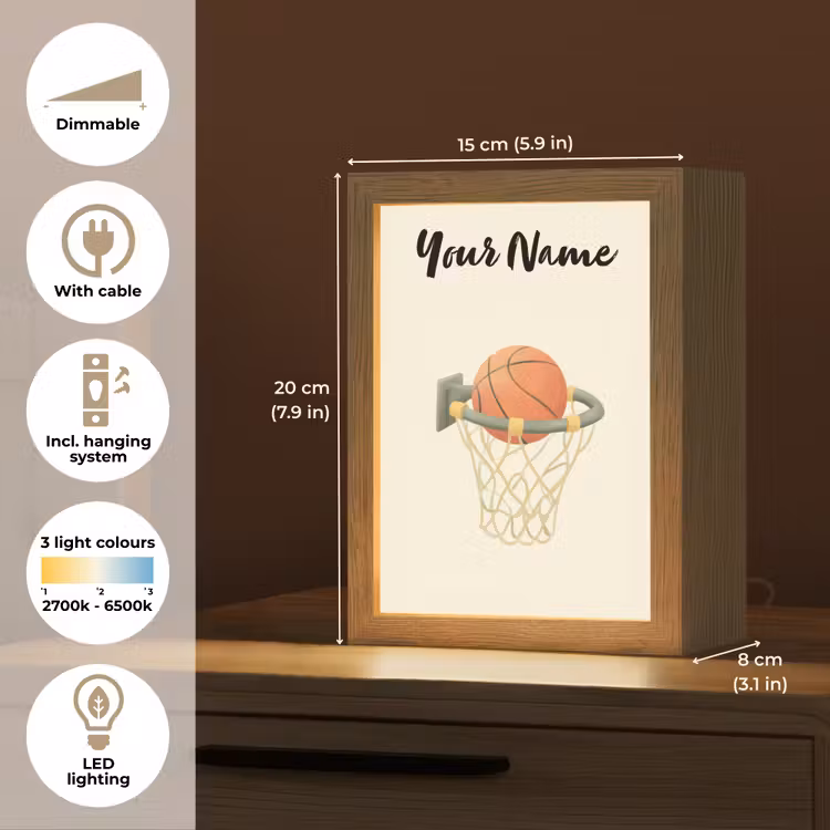 Basketbal - Net - Oranje Light Box met kabel (Kinderlampje) klein -USP_EN