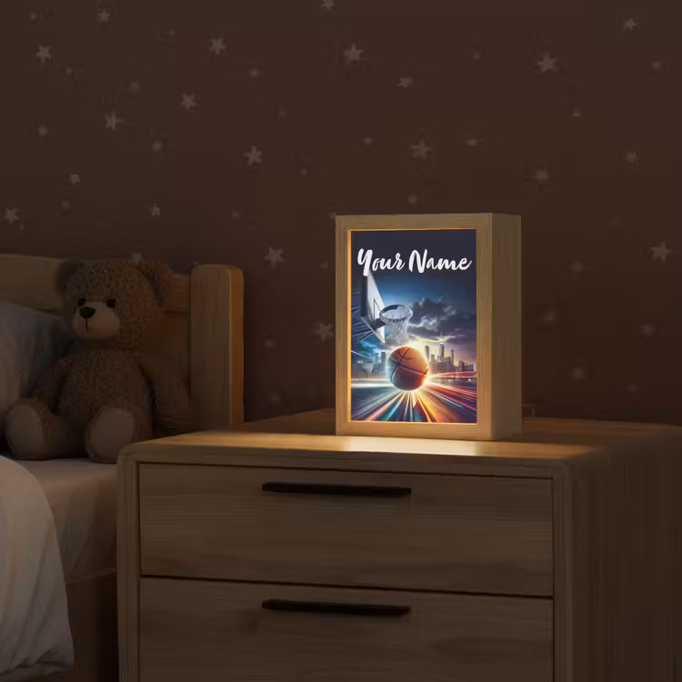 Basketbal - Sport  - Basket - Stad Light Box met kabel (Kinderlampje) klein -sfeer1_kind