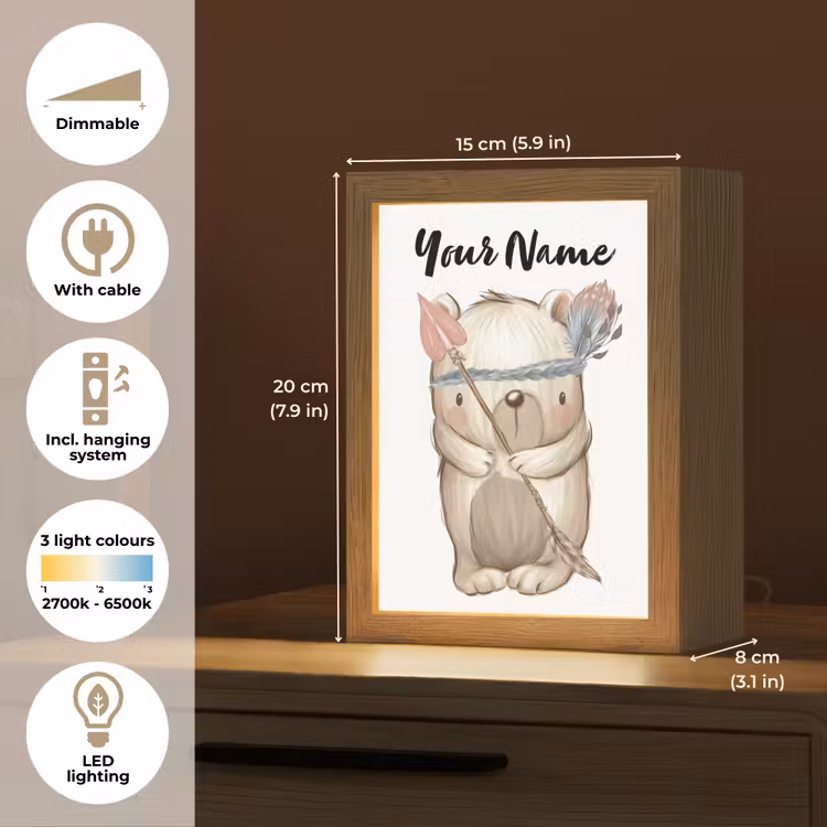 Beer - Dier - Bosdieren Light Box met kabel (Kinderlampje) klein -USP_EN