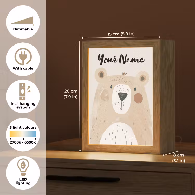 Beer - Dier - Wilde dieren Light Box met kabel (Kinderlampje) klein -USP_EN
