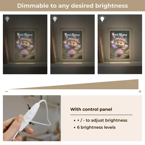 Beer - Vlinders - Bos - Fairy Light Box met kabel (Kinderlampje) klein -USP_dimbaarEN