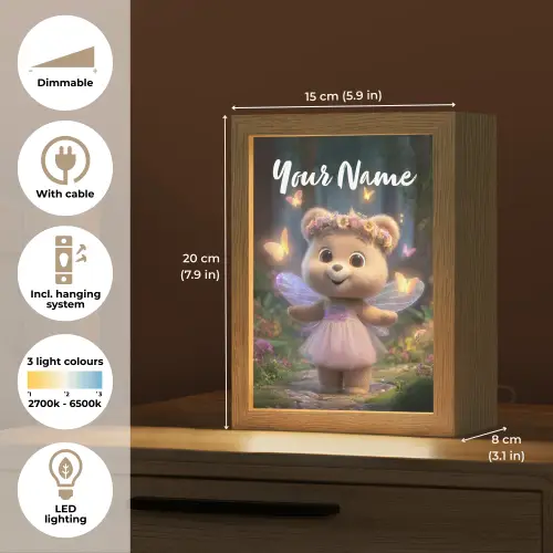 Beer - Vlinders - Bos - Fairy Light Box met kabel (Kinderlampje) klein -USP_EN