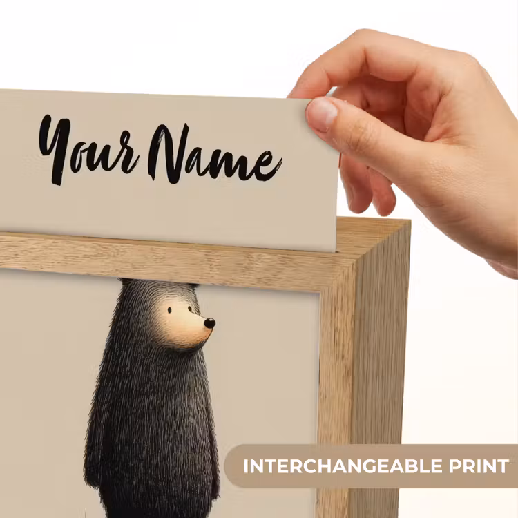 Beer - Donkerbruin - Minimalistisch Light Box met kabel (Kinderlampje) klein -USP_websiteprintEN