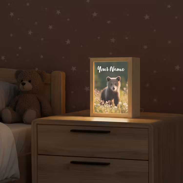 Beer - Bloemenveld - Gras Light Box met kabel (Kinderlampje) klein -sfeer1_kind
