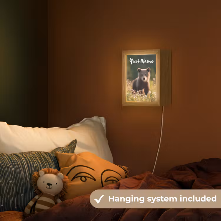 Beer - Bloemenveld - Gras Light Box met kabel (Kinderlampje) klein -sfeer5_kind_EN