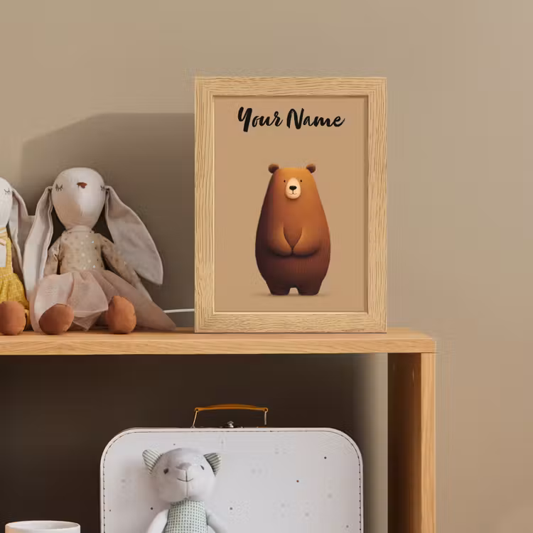 Beer - Minimalistisch - Bruin Light Box met kabel (Kinderlampje) klein -sfeer2_kind