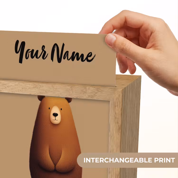 Beer - Minimalistisch - Bruin Light Box met kabel (Kinderlampje) klein -USP_websiteprintEN