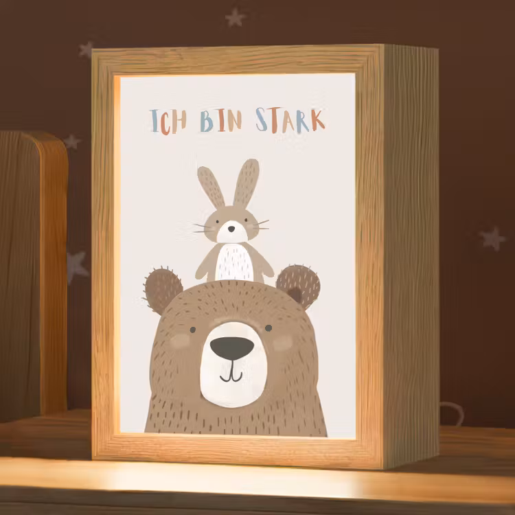 Beer - Konijn - Beige - Dieren - Quote Light Box met kabel klein -zzz_3d_website