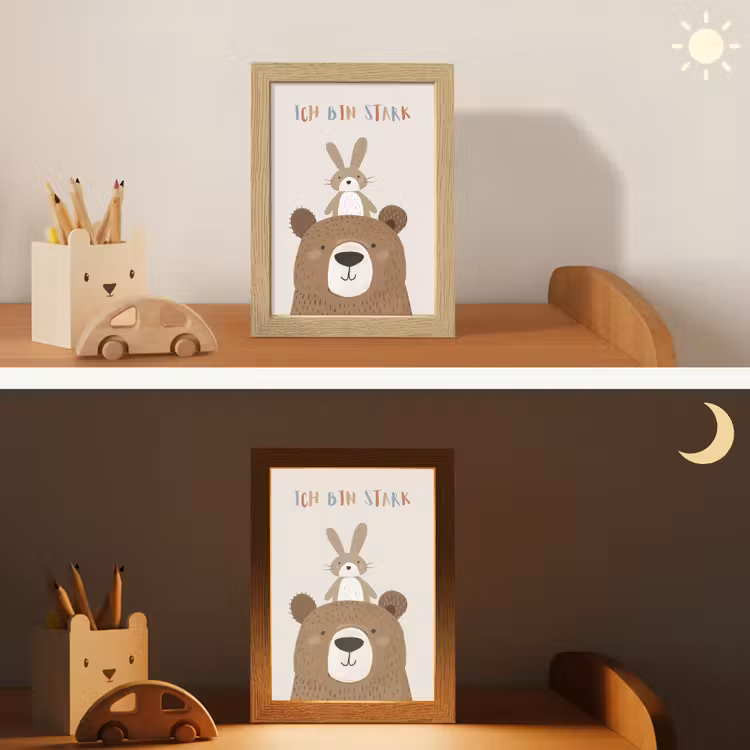 Beer - Konijn - Beige - Dieren - Quote Light Box met kabel klein -sfeer3_kind