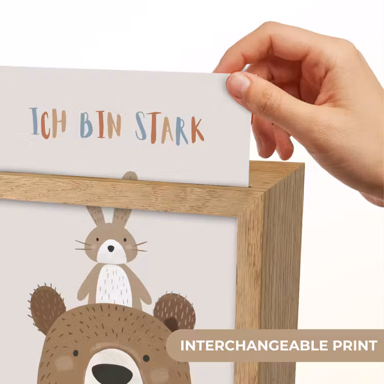 Beer - Konijn - Beige - Dieren - Quote Light Box met kabel (Kinderlampje) klein -USP_websiteprintEN