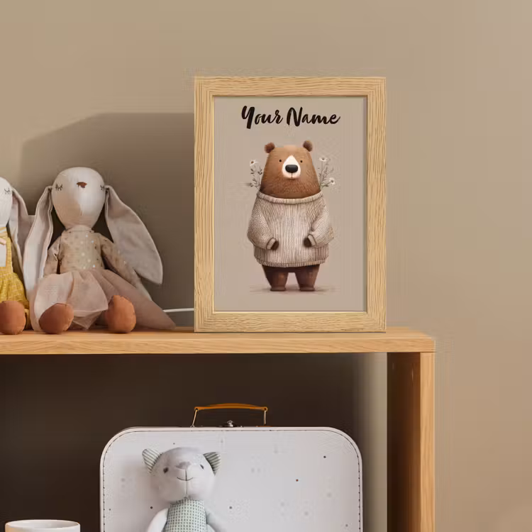 Beer - Witte bloemen - Knus Light Box met kabel (Kinderlampje) klein -sfeer2_kind