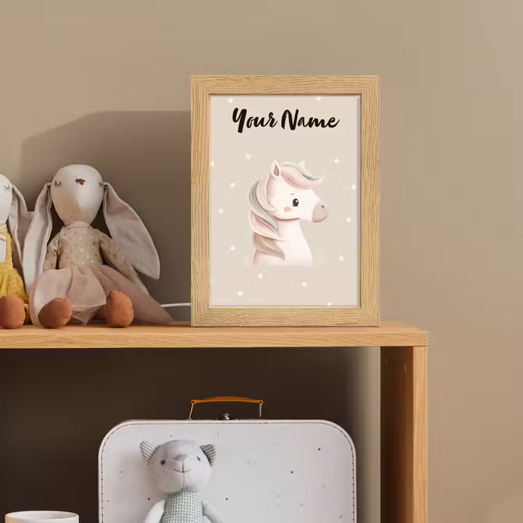 Beige - Pony - Manen - Stippen Light Box met kabel (Kinderlampje) klein -sfeer2_kind