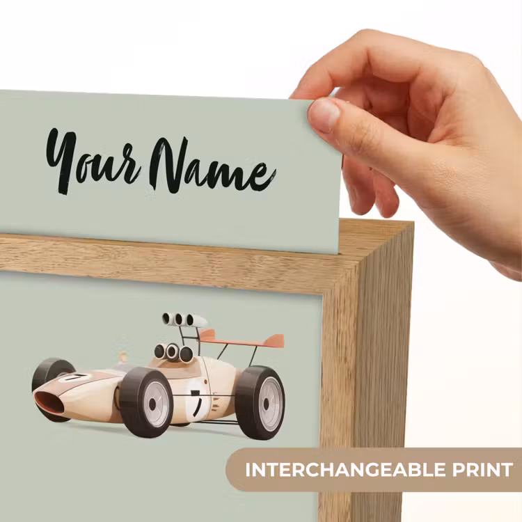 Beige - Raceauto - Groen Light Box met kabel (Kinderlampje) klein -USP_websiteprintEN
