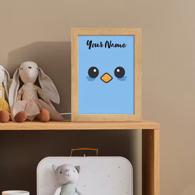 Vogel - Blauw - Gezicht Light Box met kabel (Kinderlampje) klein -sfeer2_kind