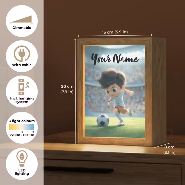 Jongen - Voetbal - Stadion - Zonlicht Light Box met kabel (Kinderlampje) klein -USP_EN
