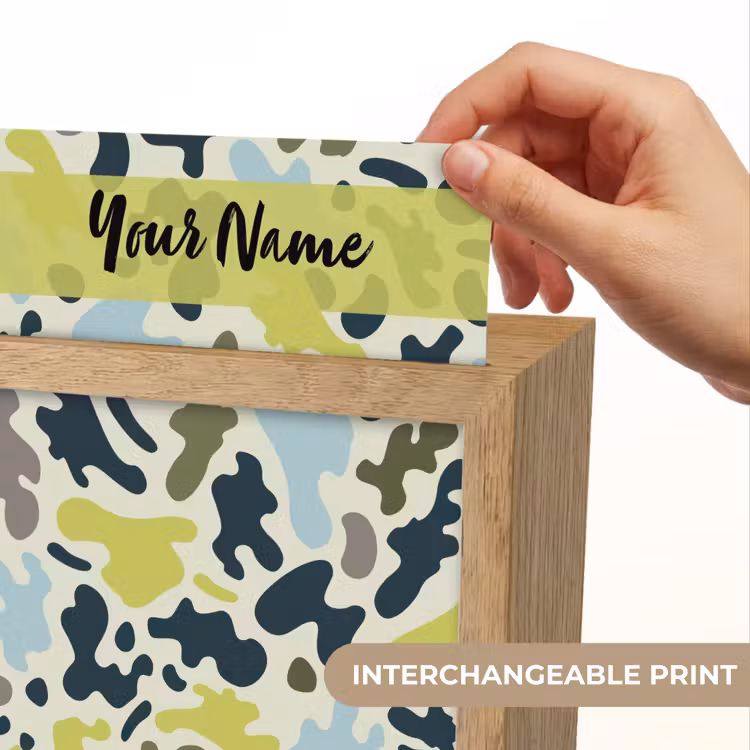 Camouflage - Groen - Blauw - Jongens - Kinderen Light Box met kabel (Kinderlampje) klein -USP_websiteprintEN