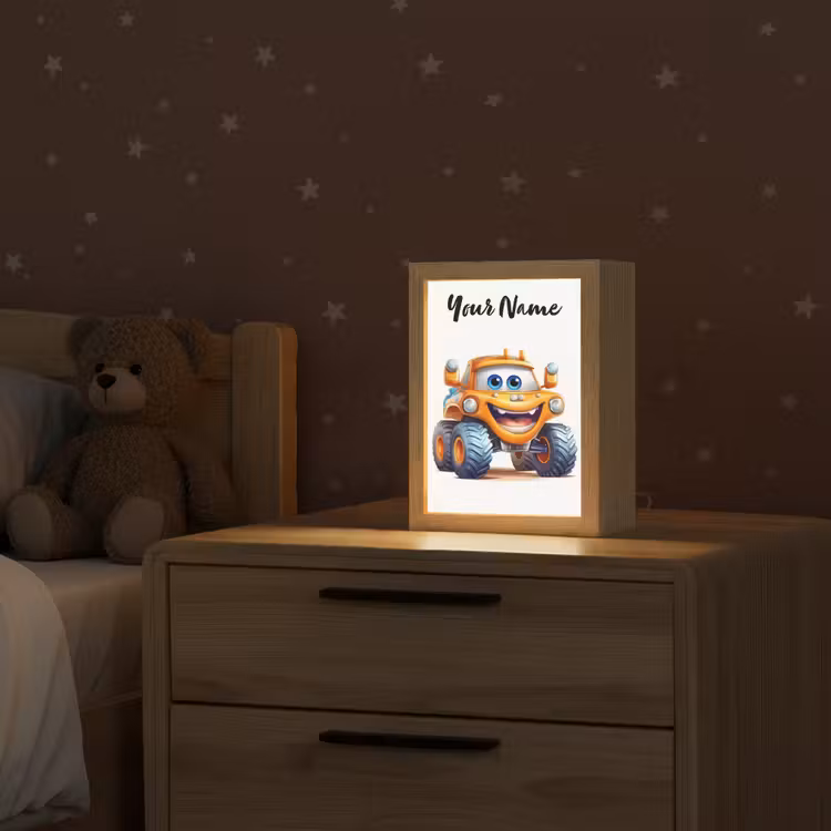 Auto - Oranje - Jongen - Kind Light Box met kabel (Kinderlampje) klein -sfeer1_kind