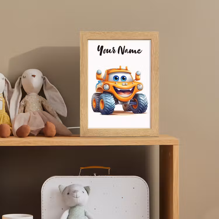 Auto - Oranje - Jongen - Kind Light Box met kabel (Kinderlampje) klein -sfeer2_kind