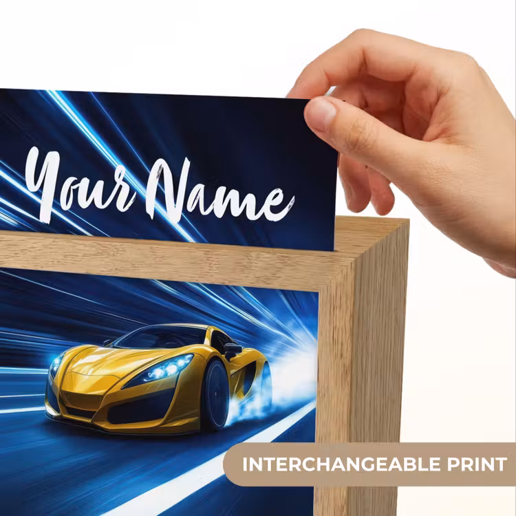 Auto - Geel - Race - Blauw Light Box met kabel (Kinderlampje) klein -USP_websiteprintEN